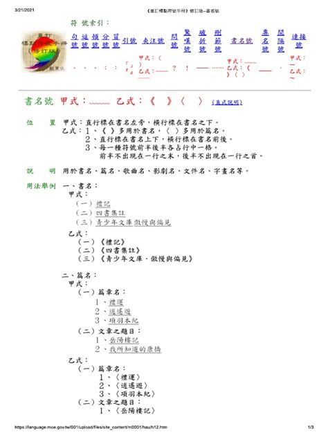 書籍名稱|《重訂標點符號手冊》修訂版